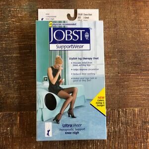 Jobst Black Compression Knee High Sock XS Classic Black 8-15 mmHg UltraSheer NEW